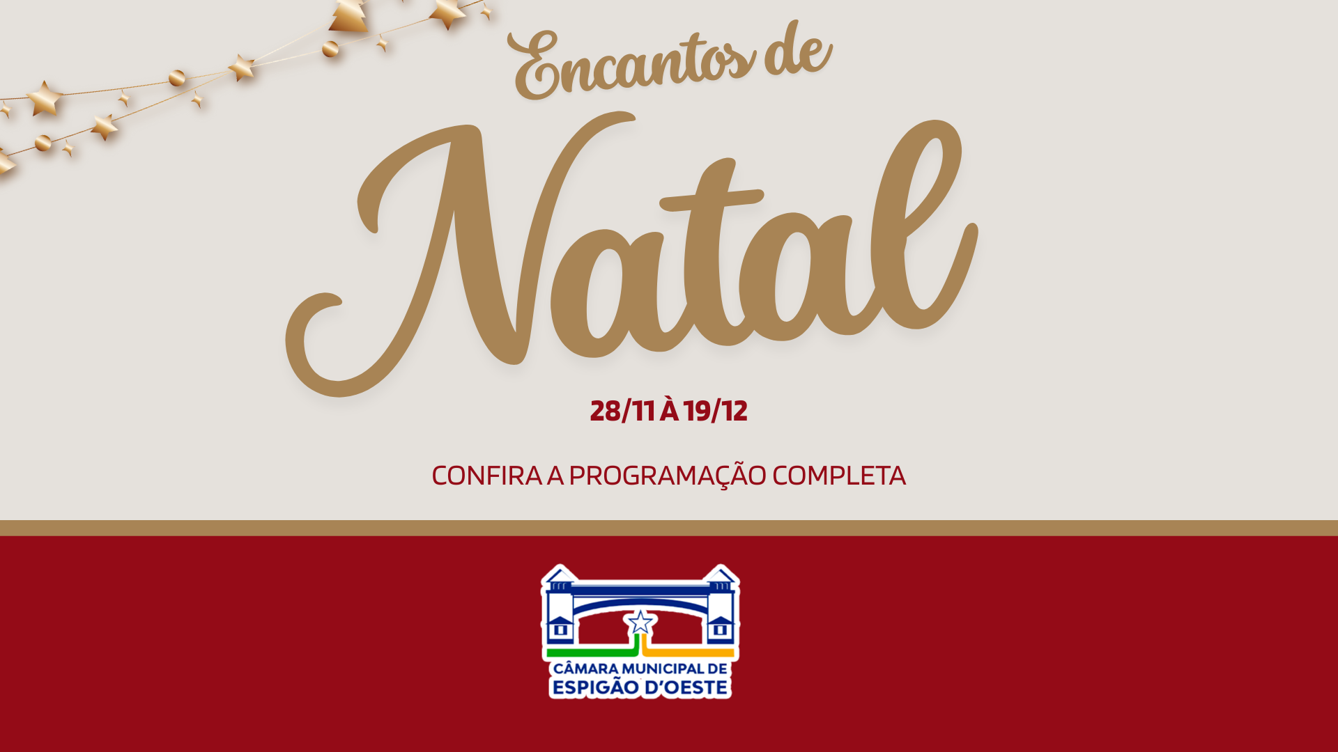 Câmara Municipal divulga programação do “Encantos de Natal” 2025