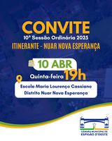 Comunidade do Nuar Nova Esperança receberá ambulância em solenidade antes da sessão itinerante da Câmara