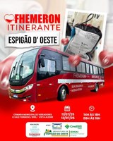 Fhemeron Itinerante estará em Espigão D'Oeste para campanha de doação de sangue