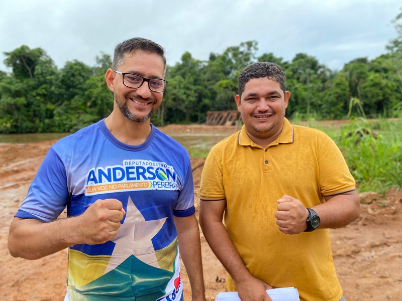 Vereador Bahia agradece apoio do deputado Anderson pela obra na ponte sobre o Ribeirão 